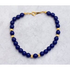 8 inch, Vintage Blue Beads Victorian Unique Beaded Bracelet by Avon - CT1